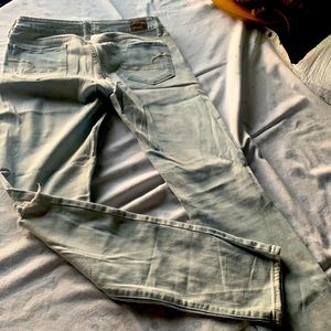 Woman’s blue jeans. From American Eagle. Size 8 long